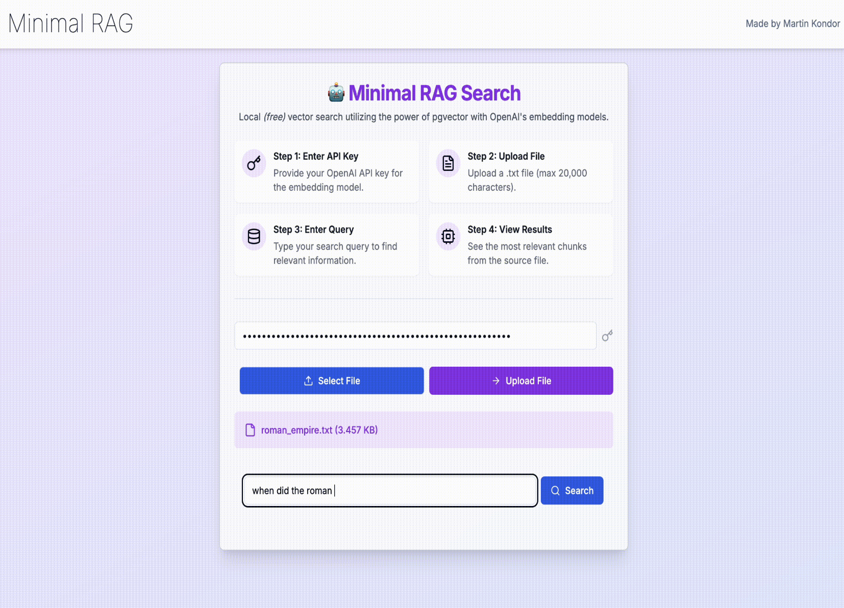 Minimal RAG NextJS