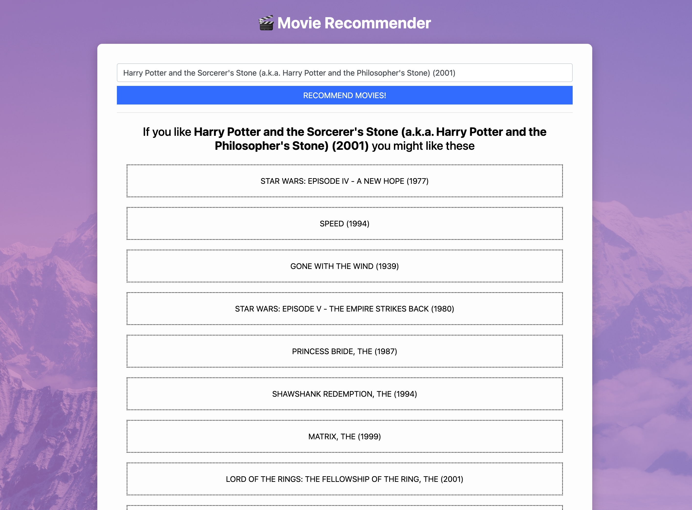 Movie Recommender